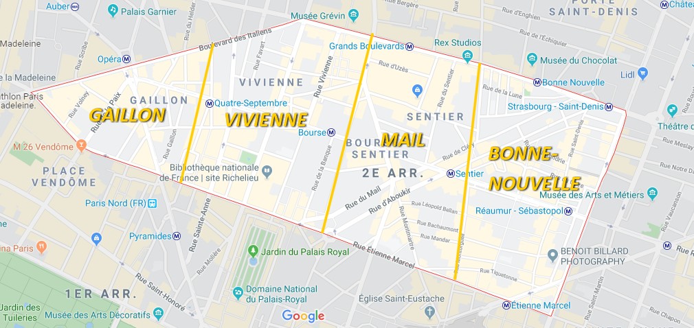 Plan du 2ème arrondissement de Paris