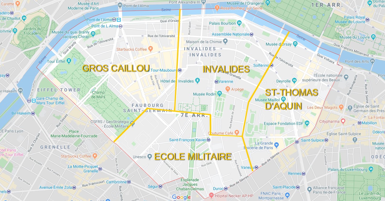 Plan de paris 7ème arrondissement