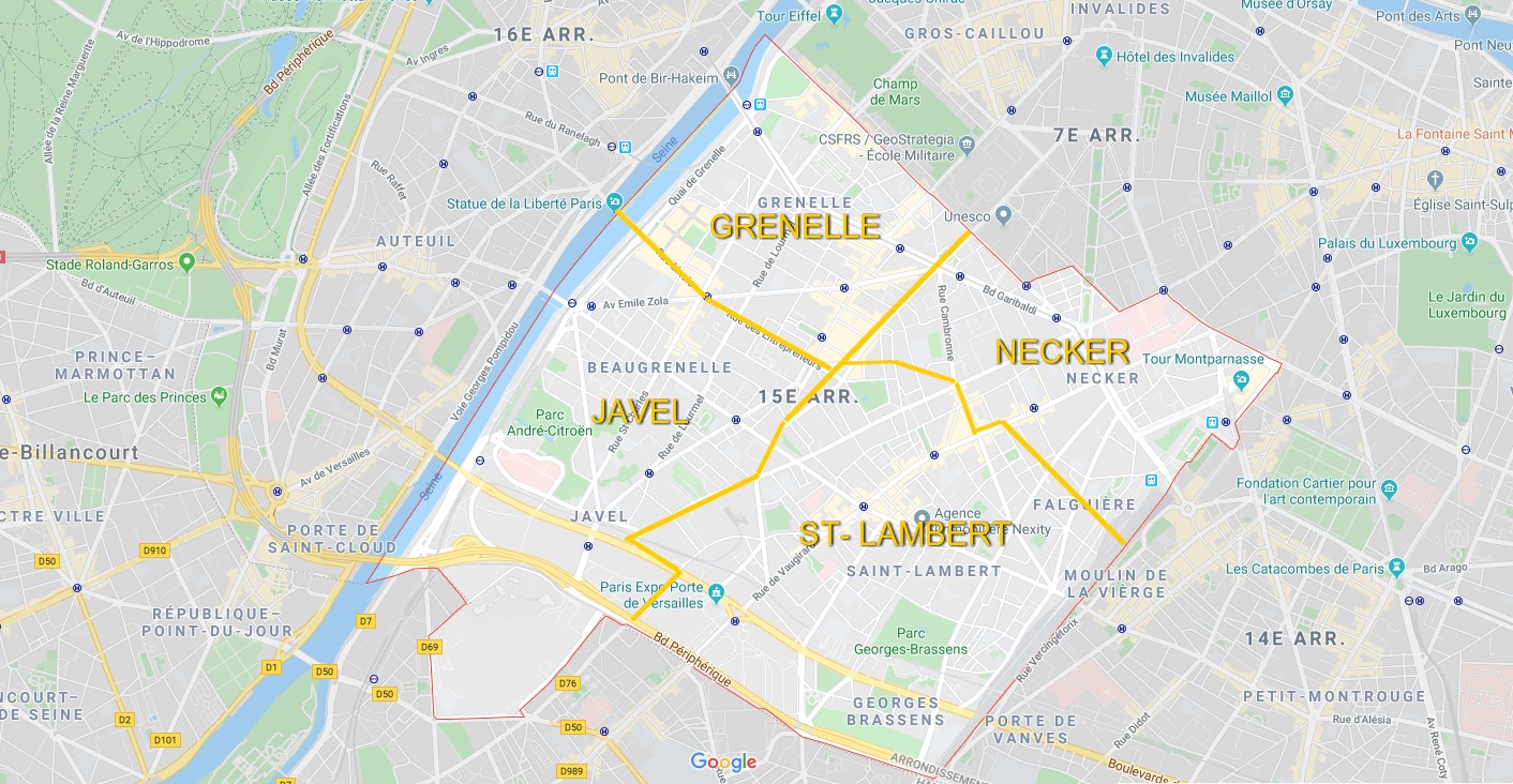 Plan du 15ème arrondissement