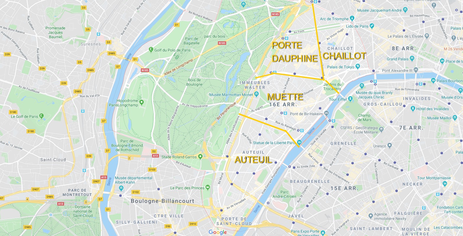 Plan du 16ème arrondissement