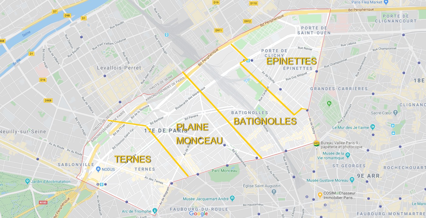 Plan du 17ème arrondissement